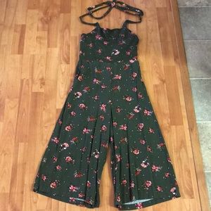 Green flowered jumpsuit